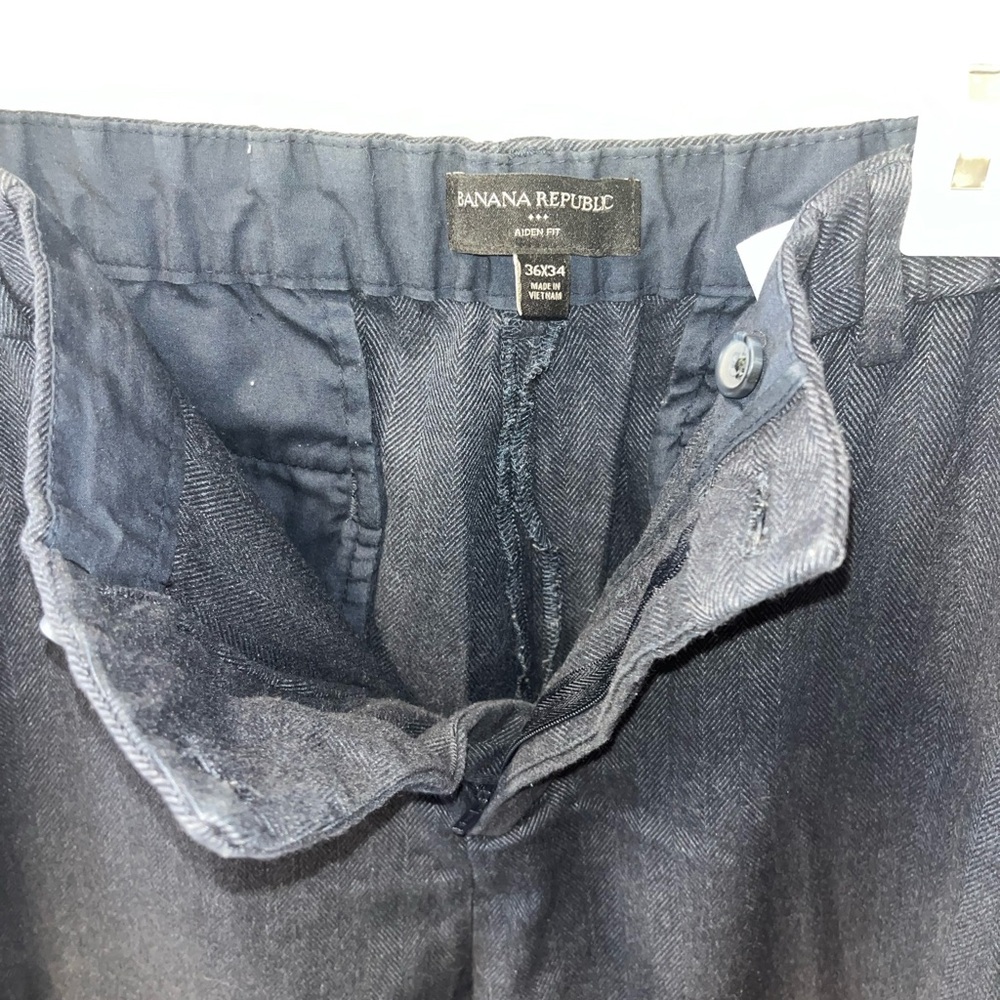 Banana Republic Navy Herringbone Dress Pants